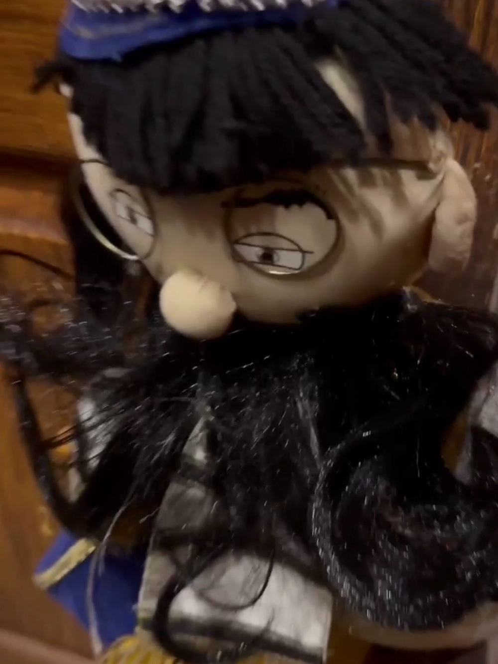 Rabbi doll plastic bag holder